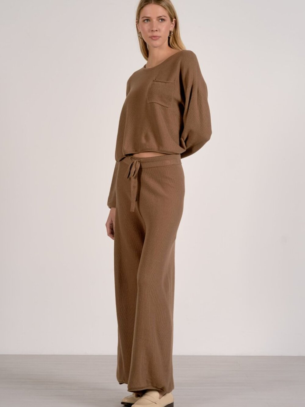 NWT ELAN Caramel Drawstring Wide Leg Pants - Picture 7 of 7
